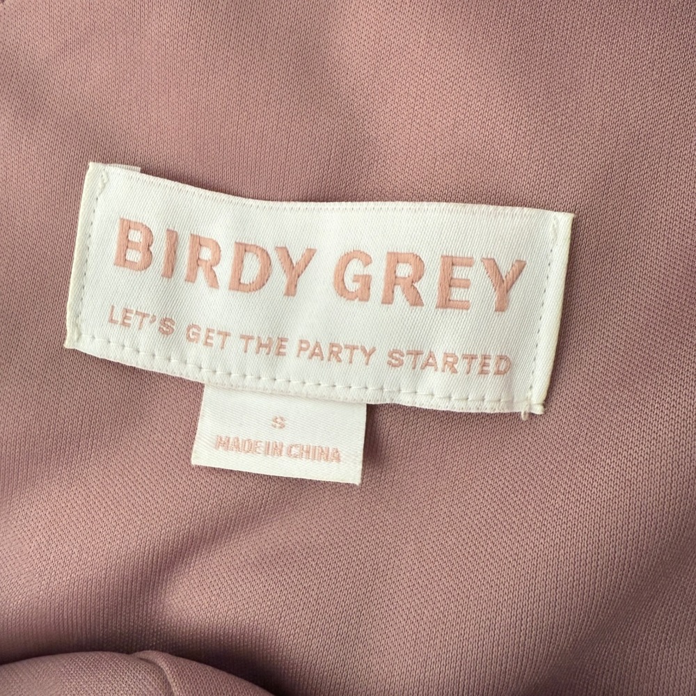 Birdy Grey One Shoulder Maxi Dress Mauve Pink Bridesmaid Formal Gown S - Picture 8 of 8